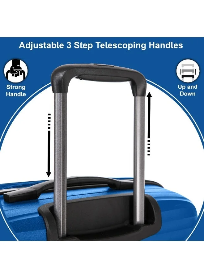 Cabinpro 20 Light Weight PP Fashion Trolley Luggage Expandable Hard Case Carry on Suitcase with Safe Zipper and 4 Quite 360° Double Spinner Wheels CP002 Sapphire Blue  | Best Price UAE